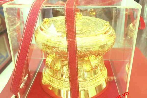 Trống đồng mạ vàng 12cm