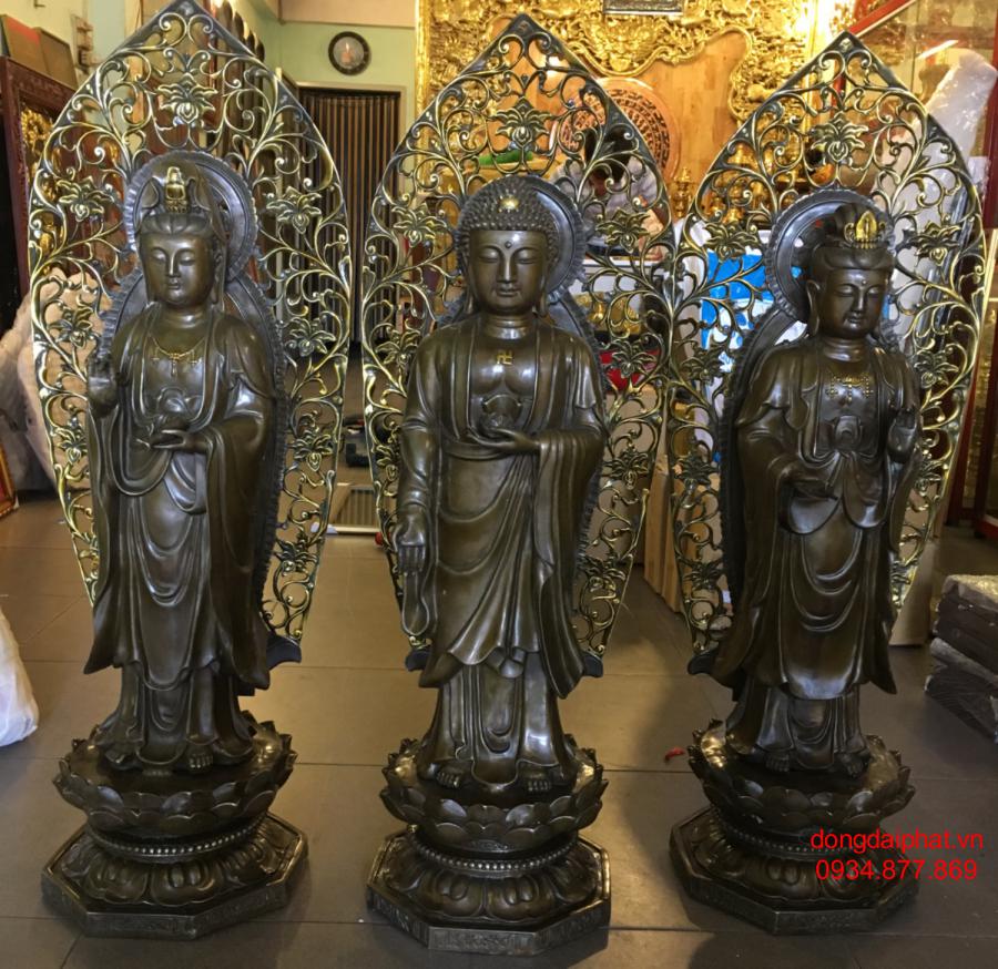 bộ tượng tam thế phật bằng đồng chất lượng