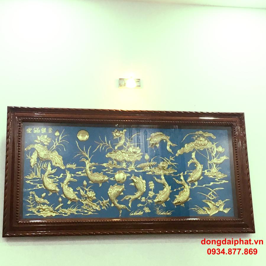 tranh cá chép mạ vàng cao cấp