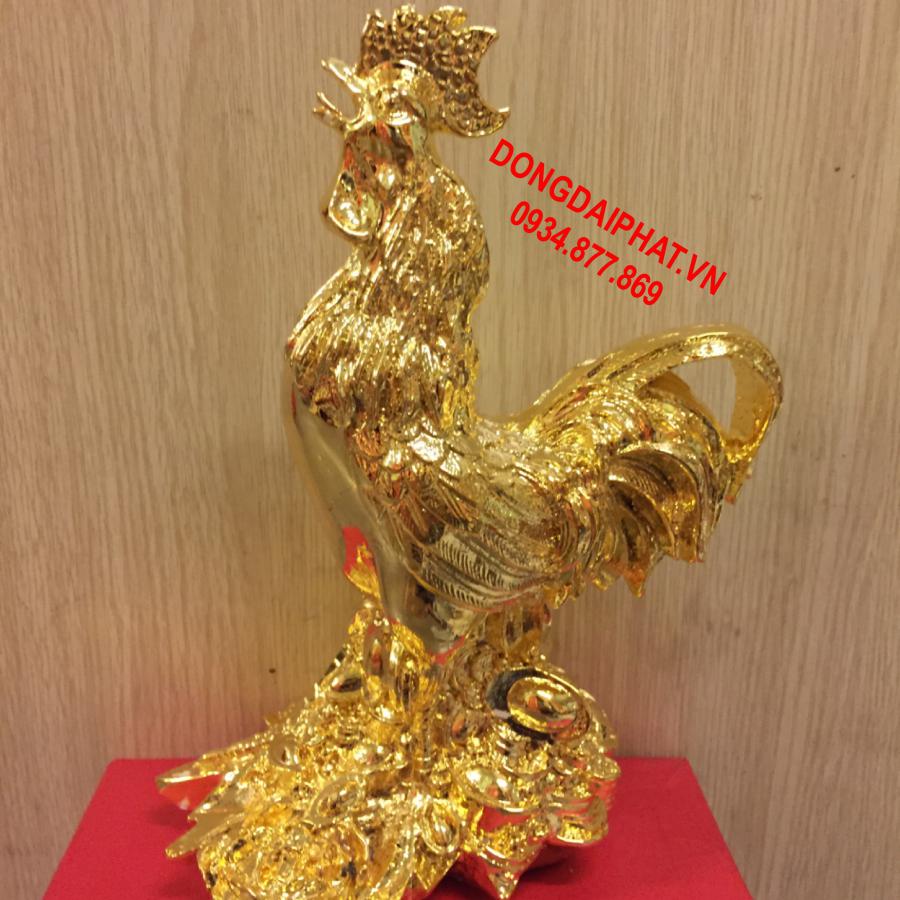 tượng gà mạ vàng 24 k